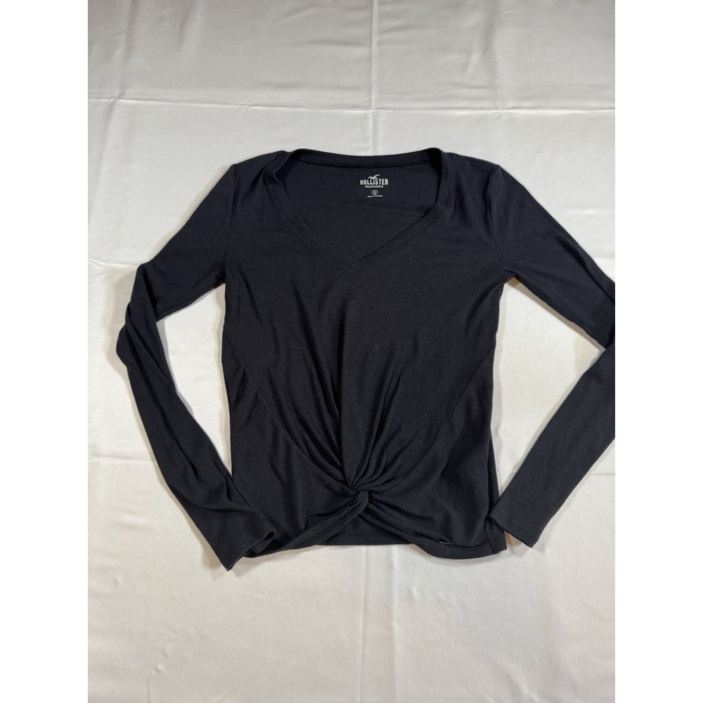 Hollister Y2K Ribbed Twist Front‎ Long Sleeve V Neck Small Trendy, Girly Stylish